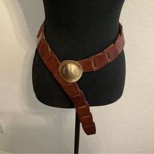 WORTH Brown adjustable leather belt